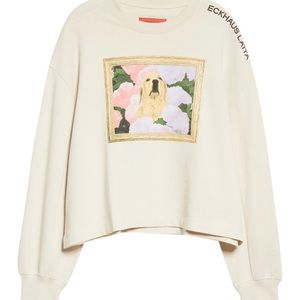 NWOT: Eckhaus Latta Dog Portrait Cotton Graphic Sweatshirt